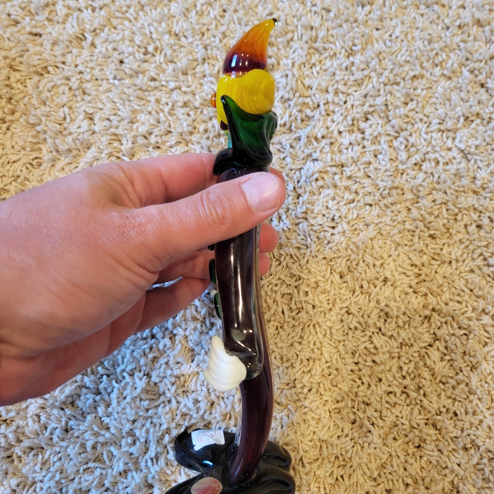 2 Murano Hand Blown Glass Clowns by Fratelli Pitau, Murano Italy - 9" In Tall - Picture 14 of 16